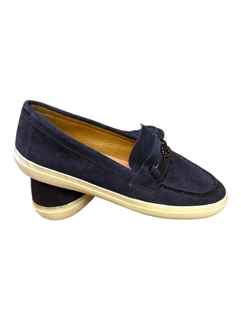 COACH Corey Navy Blue Suede Turnlock Loafer Sneakers Shoes AD0974 Women's 10 B - Picture 3 of 12